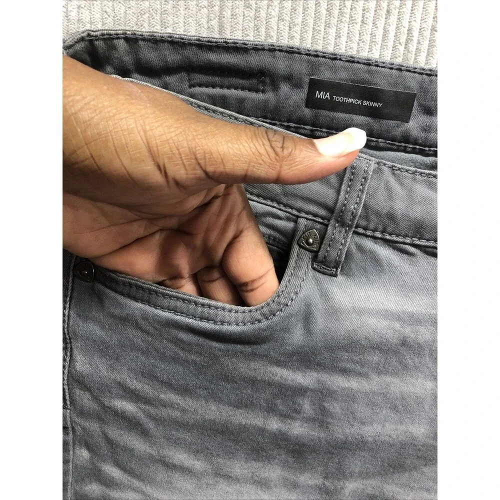 Kut From The Kloth MIA Toothpick Skinny Jeans Size 12 Gray Distressed - Picture 4 of 16